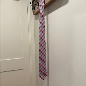 Perry Ellis Blue Pink Tie Elegant Silk Accessory
